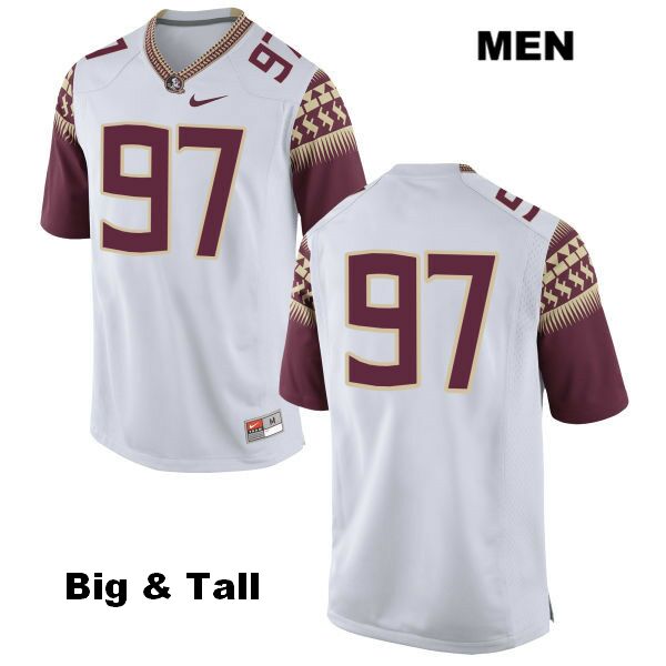 Men's NCAA Nike Florida State Seminoles #97 Andy Bien-Aime College Big & Tall No Name White Stitched Authentic Football Jersey XAU5069VO
